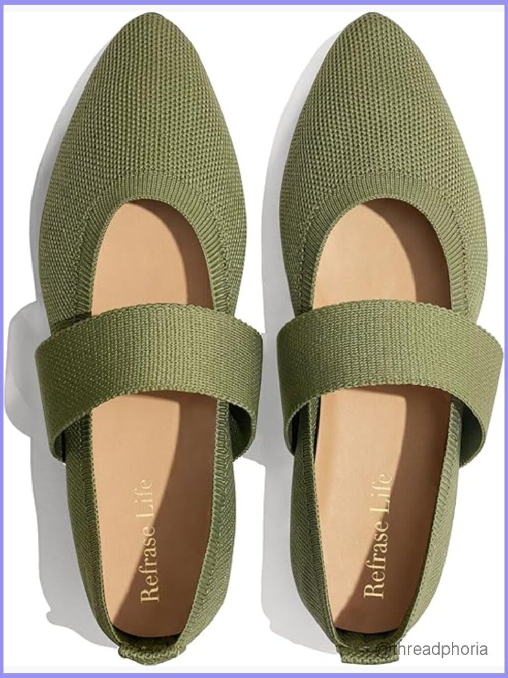 Women's Pointed Toe Mary Jane Flats Knit Slip-On Ballet Shoes Lightweight